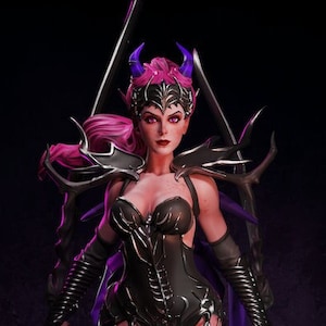 Elyssia Demon Queen of Spiders Pin Up Statues & Miniatures | Jugglers Miniatures