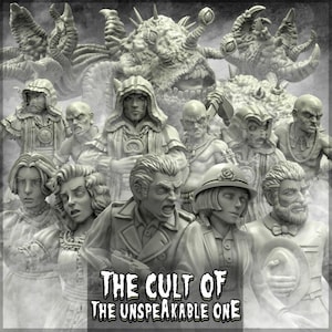 Cthulhu Cult Investigators Lovecraft Resin Miniature Set | Cult of the Unspeakable One Series RPG Miniatures Tabletop | Adaevy Creations