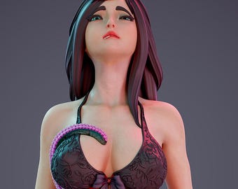 Tentacle Attack 2 NSFW Pin Up Statue & Miniature Set | UNPAINTED | Attack of the Sea Queen | Chagarin
