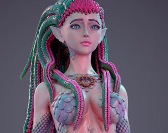 Sea Queen NSFW Pin Up Statue & Miniature Set | UNPAINTED | Attack of the Sea Queen | Chagarin
