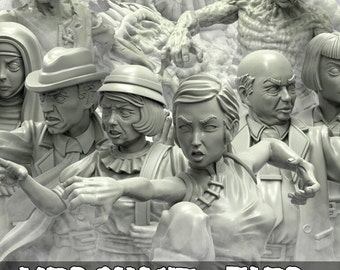 Cthulhu Investigators Lovecraft Resin Miniature Set | In The Mouth of Fear Series RPG Tabletop | Adaevy Creations