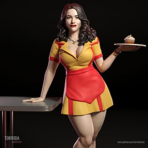 Sexy Waitress Maxine Pin Up Statue & Miniature UNPAINTED | Torrida Minis