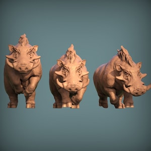 Great Boar Tabletop RPG Miniature Set | Print My Minis | Orcs