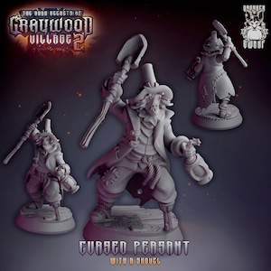 Cursed Peasant Scarecrow with Shovel Tabletop Resin Miniature | Graywood Village 2 Series | Drunken Dwarf Miniatures