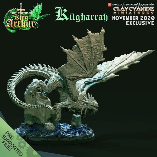 Kilgarrah Great Dragon Resin Miniature | Arthurian Legends Series RPG Tabletop | Clay Cyanide Miniatures