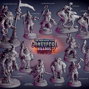 Graywood Village 2 Resin Miniature Set | Graywood Village 2 Series RPG Miniatures Tabletop | Drunken Dwarf Miniatures