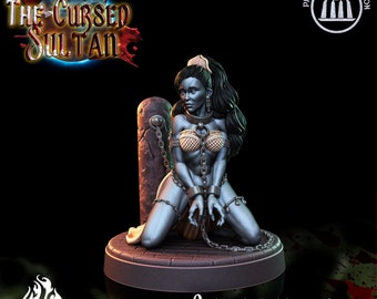 Captured Princess Tabletop RPG Miniature | Cursed Sultan Collection | Crippled God Foundry