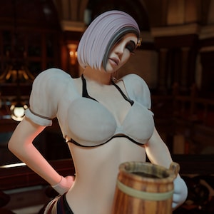 Vampire Barmaids Sable Darkthorn Pose 1 Pin Up Statue  | UNPAINTED | QB Works