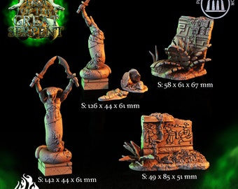Ophidian Temple Ruins Tabletop Miniature Scatter Terrain | Era of the Great Serpent Collection | Crippled God Foundry
