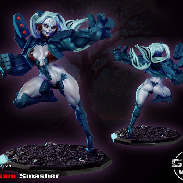 Madame Smasher Cyborg Tabletop Miniature and Variants | Law of the Lawless | Gaz Miniatures