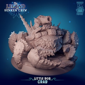 Little Bob the Cannon Crab Resin Miniature | Legend of the Sunken Crew Tabletop Series | Drunken Dwarf Miniatures