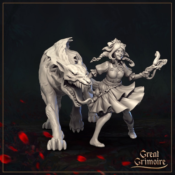 Dorothy and Toto Tabletop RPG Miniature | Veil of Emerald Dreams Collection | Great Grimoire