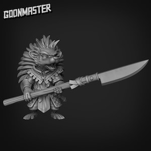 Hedgehog Spearman Warrior Resina Miniatura Set / Hedgelords / Goon Master Games