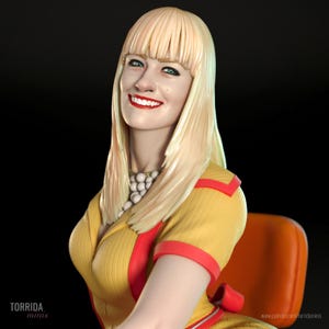 Sexy Waitress Caroline Pin Up Statue & Miniature | UNPAINTED | Torrida Minis