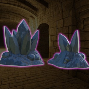 Glowing crystal ores light up LED Resin Miniature Terrain | Fantasy LED Vol 1 Collection | Moonshine Miniatures