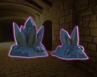 Minerales de cristal brillantes que se iluminan con LED. Miniatura de terreno de resina / Colección Fantasy LED Vol 1 / Moonshine Miniatures