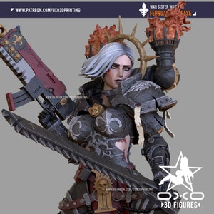 Sci Fi Female Warrior Pin Up Statue & Miniature | OXO 3D