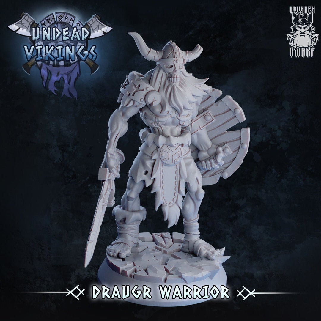 Undead Viking draugr Warrior Resin Miniature Undead Vikings Series RPG