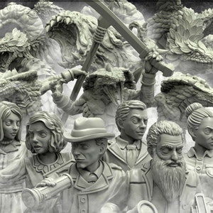 Cthulhu Investigators Lovecraft Resin Miniature Set | Cult of the Ancient Serpent Series RPG Miniatures Tabletop | Adaevy Creations