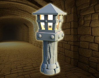 Farola con iluminación LED, miniatura de resina para terreno / Colección Fantasy LED Vol 1 / Moonshine Miniatures