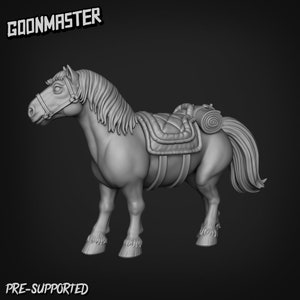 Conjunto de miniaturas de resina de caballo y silla de montar / Badger Town / Goon Master Games