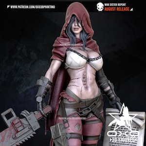 Holy Sci Fi Female Warrior Pin Up Statue & Miniature | UNPAINTED | OXO 3D