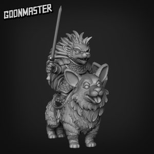 Corgi Caballería Erizo Guerrero Resina Miniatura Set / Hedgelords / Goon Master Games