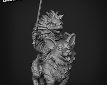 Corgi Cavalry Hedgehog Warrior Resin Miniature Set | Hedgelords | Goon Master Games