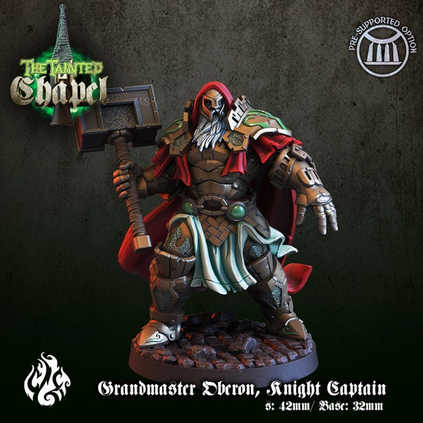 Grandmaster Oberon Knight Captain Resin Tabletop Miniature | The Tainted Chapel Collection | Crippled God Foundry