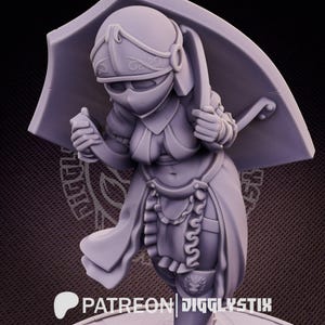 Shield Maiden Pin Up Statue & Miniature UNPAINTED | Impractical Armor Collection | Jigglystix Pin-Up Factory