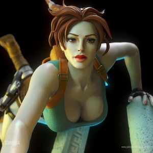 Female Archaeologist Pin Up Statue & Miniature | UNPAINTED | Torrida Minis