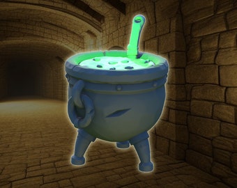 Caldero con iluminación LED, miniatura de resina para terreno / Colección Fantasy LED Vol 1 / Moonshine Miniatures