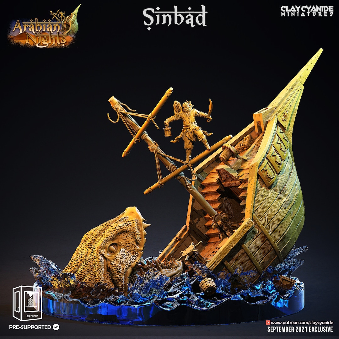 Sinbad the Sailor Resin Figure | Arabian Nights Series RPG Miniatures ...