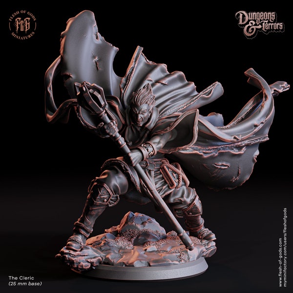 The Cleric Resin Figure | Dungeons and Terrors Series RPG Horror Miniatures Tabletop | Flesh of Gods