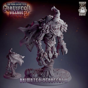 Miniatura de resina de espantapájaros animado para mesa / Serie Graywood Village 2 / Miniaturas de enanos borrachos