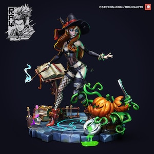 Hazel the Witch Resin Pin Up Miniature | Ronin Arts Workshop RAW
