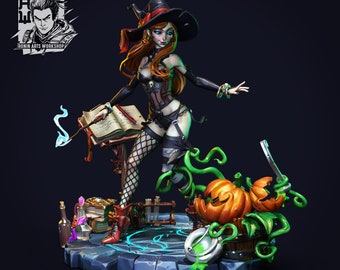 Hazel the Witch Resin Pin Up Miniature | Ronin Arts Workshop RAW