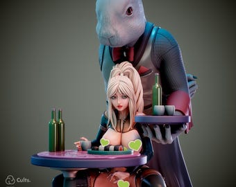 Mad Tea Party NSFW Pin Up Statue & Miniature | Demons Inside Me Collection | UNPAINTED | Chagarin