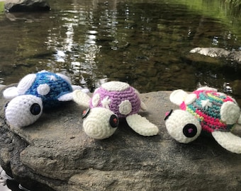 Crocheted Mushroom Turtle Plush Toy
