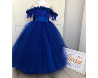 Royal blue flower girl dress, Baby royal blue dress, Party dress, Princess dress, First Birthday dress, Christmas dress, Dress for girls