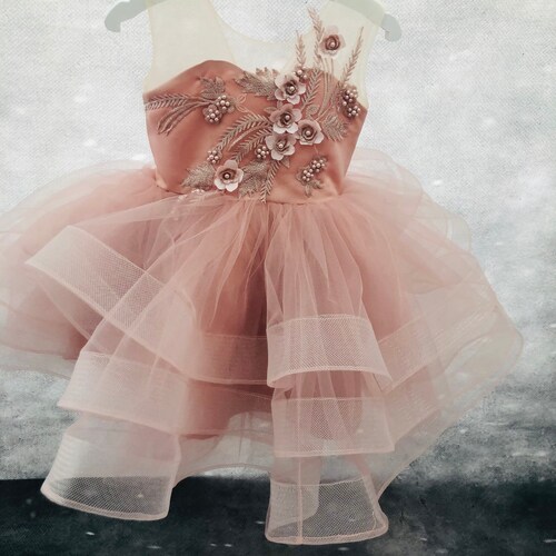 Dusty Rose Pink Baby Girl 1st Birthday Outfit Baby Girl Etsy