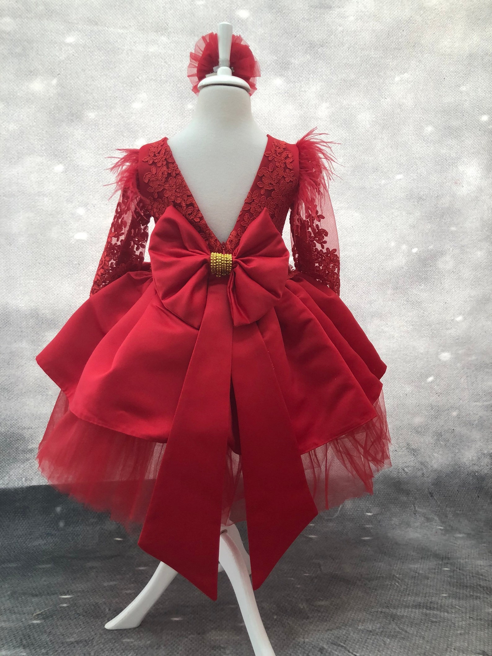 Red dress baby birthday dress toddler 1bday outfit Etsy