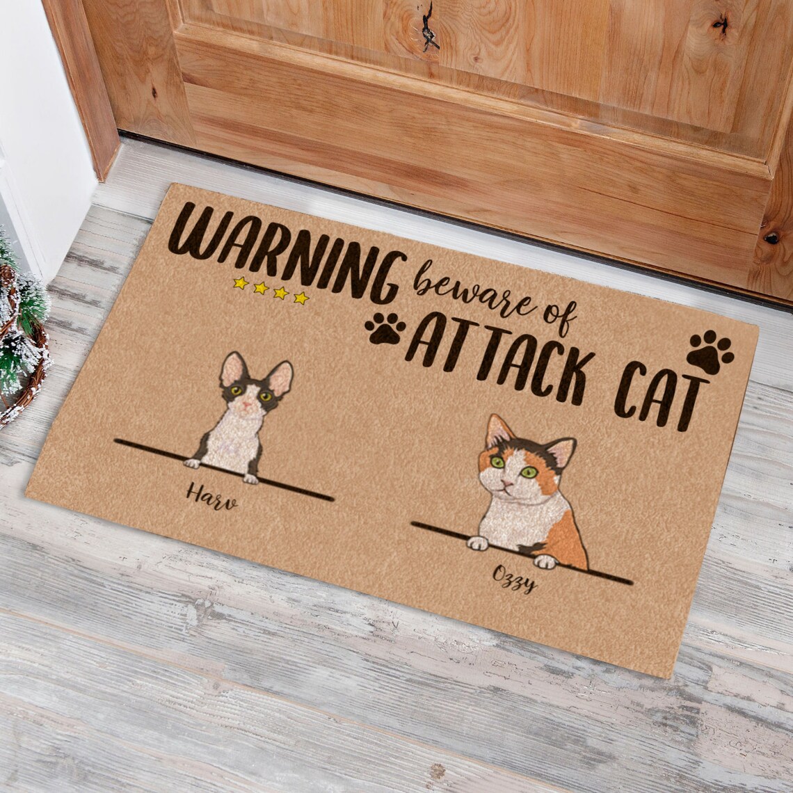 Beware of cat Funny Doormat/ Custom Cat Mat/ Rug/Area Etsy