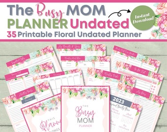 Busy Mom Planner Undated, Mom Printable Planner Undated, Home Management Planner, Family Planner, Household Planner, Mom Binder Goal Planner