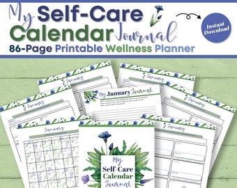 Self-Care Calendar Journal, Printable Self-Care Planner, Wellness Planner, Monthly Self-Care Calendar, Self Care Journal, Daily Self Care