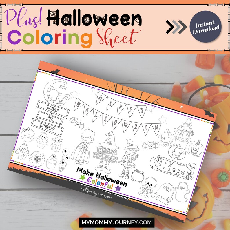 Halloween Activity Placemats Printable Halloween Placemats Etsy