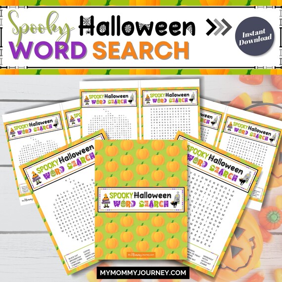 Spooky Halloween Word Search Printable Halloween Activity | Etsy