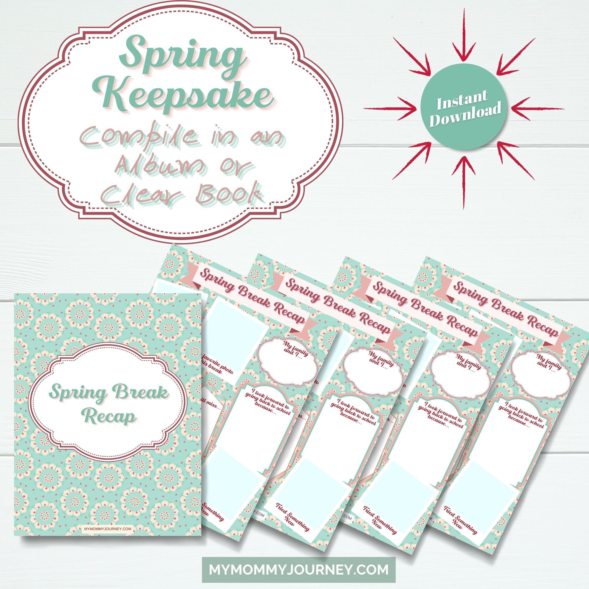 Spring Break Memory Keeper Spring Break Printable Journal for Etsy UK
