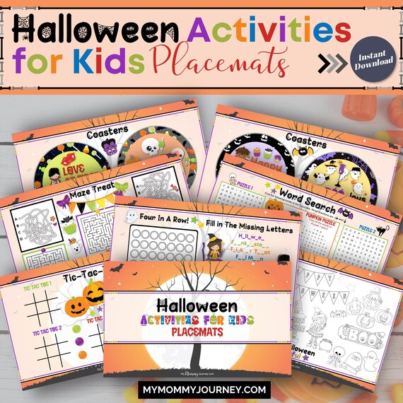 Halloween Activity Placemats Printable Halloween Placemats | Etsy