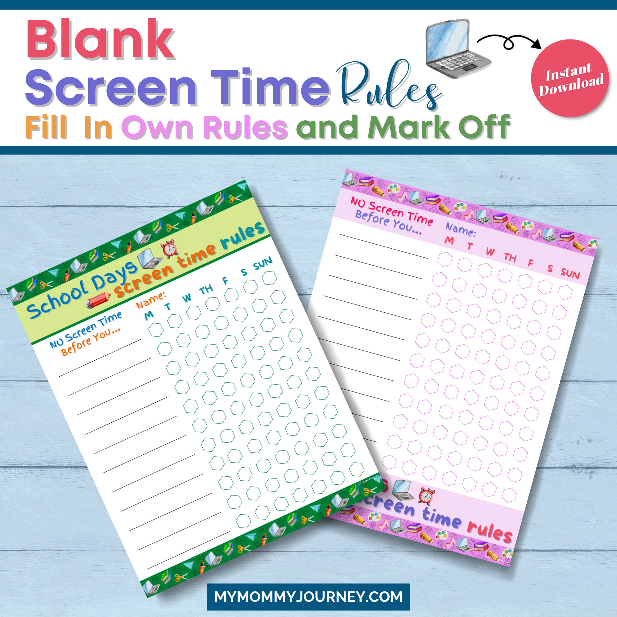 Screen Time Rules Printable for Kids - Etsy